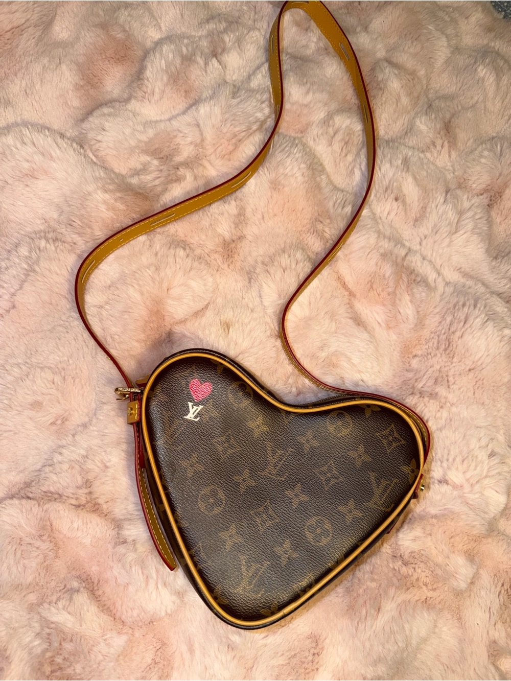 Vintage Louis Vuitton Brown Monogram Heart Crossbody Bag